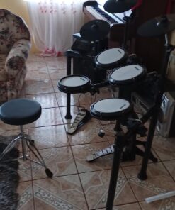 Donner DED-200 Electric Drum Sets with Quiet Mesh Drum Pads, 2 Cymbals w/Choke, 31 Kits and 450+ Sounds, Throne, Headphones, Sticks, USB MIDI, Melodics Lessons (5 Pads, 3 Cymbals) 29 7170YUERFZL