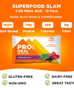 PROBAR - Meal Bar, Superfood Slam, Non-GMO, Gluten-Free, Healthy, Plant-Based Whole Food Ingredients, Natural Energy, 3 Ounce (Pack of 12) 12 Count (Pack of 1) 15 7170yzMtYSL