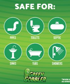 Green Gobbler Drain Clog Remover | Toilet Clog Remover | Dissolve Hair & Organic Materials from Clogged Toilets, Sinks and Drains | Drain Cleaner and Opener, 128 oz 17 7171t1aNXgL