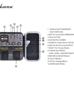 MG-100 Professional Multi-Effects Pedal Processor Musical Instrument Parts 40s Record 55 Effect Mode 10 Sound Di Box Electric Guitar and Bass Loop Amplifier Tube Pedal MG100 18 7172USAWxjL