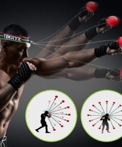 TEKXYZ Boxing Reflex Ball, 2 Difficulty Levels Boxing Ball with Headband, Perfect for Reaction, Agility, Punching Speed, Fight Skill and Hand Eye Coordination Training Black/Red 18 7172z7J794L