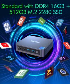 Trycoo WI-6 Mini PC, Intel 12th Gen N100 Mini Computer,16GB DDR4 RAM 512GB SSD,Triple 4K Display/2*USB3.2/WiFi/Bluetooth/Full Function Type-C/Gigabit Ethernet/Support 64GB RAM and 2TB SSD Extensions Intel 12th N100 16GB DDR4 RAM 512GB SSD 25 7173MDfrCiL