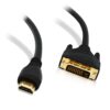 6 Ft HDMI to DVI Cable, GearIT HDMI to DVI 6 FT High Resolution 1080P CL2 Rated High Speed Bi-Directional HDMI to DVI Cable, Black 6 Feet