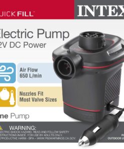 INTEX 66633E QuickFill 12 Volt DC Electric Pump: Inflates and Deflates Air Mattresses, Kayaks, Boats – Includes 3 Interrconnecting Nozzles – Sleek and Compact Design – 650 L/Min Air Flow – Outdoor Use 20 7174ACg vpL