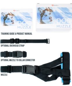 Alternative view of Gentle Muzzle Guard for Dogs - Prevents Biting and Unwanted Chewing Safely Secure Comfort Fit - Soft Neoprene Padding – No More Chafing – Training Guide Helps Build Bonds with Pet (S, Blue) Small (Pack of 1)