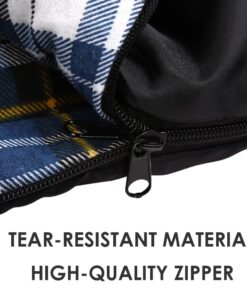 CANWAY Double Sleeping Bag,2 Person Sleeping Bag Lightweight Waterproof with 2 Pillows for Camping, Backpacking, or Hiking for Adults or Teens Queen Size XL & XXL Flannel Black 23 7174fGhA8rL