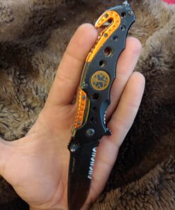 TAC-FORCE Spring Assisted Opening EMT EMS ORANGE Rescue Folding Pocket Knife 31 7174sgg8d1L