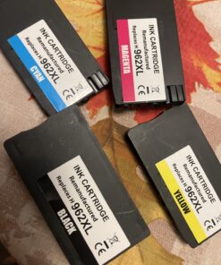 Exurbiz 962XL Ink Cartridges Combo Pack Compatible for HP 962 XL Ink High Yield Work with HP OfficeJet Pro 9010 9012 9015 9020 9018 9025 9019Printers (Black Cyan Magenta Yellow, 4 Pack) 21 7174yS tIOL 1