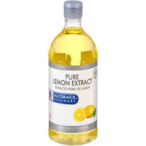 McCormick Culinary Pure Lemon Extract, 32 fl oz - One 32 Fluid Ounce Bottle of Lemon Flavoring Extract with Fresh Lemon Flavor, Use in Fillings, Mousses, Custards and More 32 Fl Oz (Pack of 1)