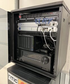 NavePoint 12U Server Rack Enclosure with Glass Door, Cooling Fan, Locks, & Removable Side Panels - 12U Wall Mount Network Cabinet 19 Inch Rack 17.7 Inches Deep 50 7175NEXfkgL