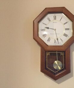 Seiko Light Oak Traditional Schoolhouse Wall Clock with Chime & Pendulum 22 7175RC8ZB1L 1
