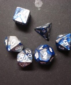Chessex Polyhedral 7-Die Gemini Dice Set - Blue-Steel with White CHX-26423 16 7177TJWoSbL