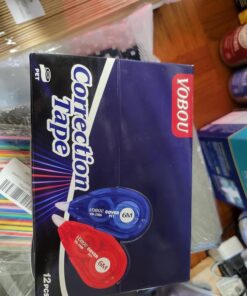 Vobou Whiteout Correction Tape, Easy To Use Applicator for Instant Corrections Correct Wrong Writing At Any Time, For school, Office (Red and Blue, 12pack, 6M/256" x 0.2") Blue/Red 51 7178 F9dSSL