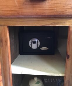 BARSKA AX11620 Biometric Fingerprint Mini Security Home Safe Box 0.29 Cubic Ft, Black, 12" x 8" x 7.75" Front Opening Compact 0.23 CU FT 43 71780i1XYuL