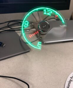 ONXE LED USB Clock Fan with Real Time Display Function,Stocking Stuffers for Men Christmas Gadgets,1 Year Warranty (Clock 27 7178ZEf6CJL