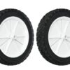 Shepherd Hardware 8715E 10-Inch Semi-Pneumatic Rubber Replacement Tire, Plastic Wheel, 1-3/4-Inch Diamond Tread, 1/2-Inch Bore Offset Axle - White 2