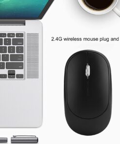 Alternative view of GOWENIC Wireless Mouse, DPI Adjustable Chargable Optical Computer External Device, with USB Receiver, for Laptop, PC, Computer, Plug and Play and Easy to Carry, Silent Micro‑Motion Design(Black) black