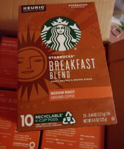 Starbucks K-Cup Coffee Pods—Medium Roast Coffee—Breakfast Blend for Keurig Brewers—100% Arabica—6 boxes (60 pods total) 26 7179bhGocZL 1