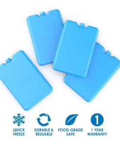 Bentgo Ice Lunch Chillers - Ultra-Thin Ice Packs Perfect for Everyday Use in Lunch Bags, Lunch Boxes and Coolers - 4 Pack (Blue) Blue 25 7179gHXQwL