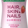 Nature's Bounty Optimal Solutions Hair, Skin and Nails Gummies, Strawberry, 80 Count
