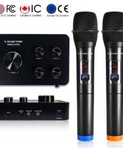 Sound Town Wireless Microphone Karaoke Mixer System with HD Audio Return Channel, Optical, AUX, Bluetooth - Supports Smart TV, Media Box, Sound Bar (SWM15-PRO) HD ARC, Audio Out 14 717A1hQ2qlL