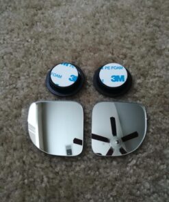 Fan Shape 360 Degree Rotate Sway Adjustabe Blind Spot Mirrors, Ampper HD Glass Convex (Low Curvature) Frameless Stick On Lens (Pack of 2) Pack of 2 46 717ALW6S4uL