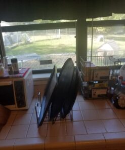 2 Pack - SimpleHouseware Kitchen Cabinet Pantry and Bakeware Organizer Rack Holder, Silver Sliver 30 717AwrRDlfL