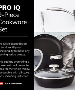 Alternative view of SCANPAN Pro IQ 9-Piece Cookware Set - Easy-to-Use Nonstick - Dishwasher, Metal Utensil & Oven Safe - Made by Hand in Denmark