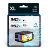 Exurbiz 962XL Ink Cartridges Combo Pack Compatible for HP 962 XL Ink High Yield Work with HP OfficeJet Pro 9010 9012 9015 9020 9018 9025 9019Printers (Black Cyan Magenta Yellow, 4 Pack) Black Cyan Magenta Yellow 13 717BbVcP7bL
