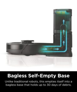 Shark AV2501S AI Ultra Robot Vacuum, with Matrix Clean, Home Mapping, 30-Day Capacity HEPA Bagless Self Empty Base, Perfect for Pet Hair, Wifi, Dark Grey 30 Day Capacity 29 717Bd HbX0L