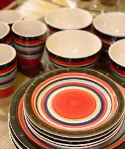 Gibson Home Casa Stella Dinnerware Set, Red, 16-piece 44 717CFvHbLgL