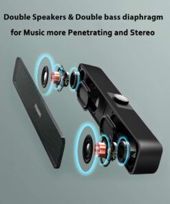 Computer Speakers with 3.5 mm Aux, Small PC Speakers Powered by USB, Wired USB Desktop Speaker, USB Soundbar for Monitor, Mini Stereo Speaker for PC, Tablets, Laptop, Tablets, Xbox, Plug and Play USB+3.5mm 22 717CZe3H6L