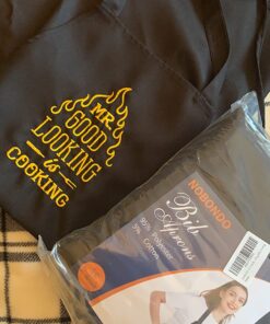 NOBONDO 12 Pack Bib Apron - Unisex Black Apron Bulk with 2 Roomy Pockets Machine Washable for Kitchen Crafting BBQ Drawing 33 717Cxbs4jqL