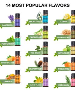 Essential Oils Set, Natrogix Fragrance Oil 100% Pure Essential Oils for Humidifiers, Diffuser, Aromatherapy, Massage, Candle and Soap Making, 14x10ML(0.33fl.oz), Made in USA 0.33 Fl Oz (Pack of 14) 9 717EUuksvfL