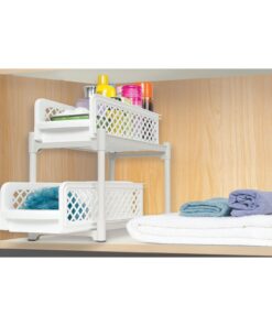 Ideaworks Two-tier Under Sink Sliding Shelf, White, standard, (TV7465) 14 717EYbAAHL