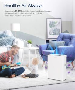 Alternative view of Air Purifiers for Home Large Room up to 1740sq.ft, H13 True Hepa Air Purifiers for Pets Hair, Dander, Smoke, Pollen, 3 Fan Speeds, 5 Timer Air Cleaner