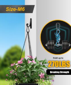 8 Pcs Carabiner Clip Spring Snap Hook - M6 2.36 Inch Heavy Duty Snap Hooks Quick Link for Hiking Camping Fishing Swing Hammock, 270lbs Capacity M6 (2.36Inch)-8Pcs 10 717Eo0wef3L