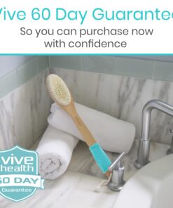 Vive Back Scrubber Brush for Shower - for Dry or Wet Body Brushing - Long Handle - Cleaning Lymphatic Drainage Handled Washer for Men, Women - Showering Bathing Exfoliator with Soft & Stiff Bristles Light Wood 27 717F5gXtVhL 1