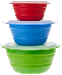 Alternative view of Progressive International CB-20 Storage Bowls with Lids, Set of 3, teal, green and red Snap-On Lid