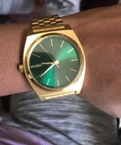 Nixon Time Teller A045. 100m Water Resistant Watch (37mm Stainless Steel Watch Face) All Gold / Green 27 717HQPKLCJL 1