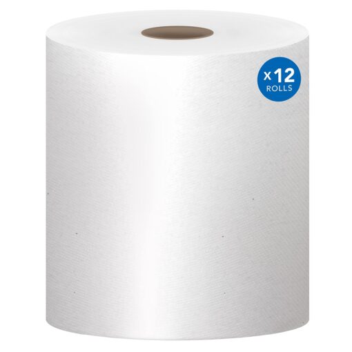 Scott® Essential Universal Hard Roll Towels (01040), with Absorbency Pockets™, 1.5" Core, White, (800''/Roll, 12 Rolls/Case, 9,600''/Case)