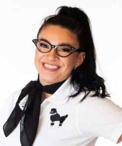 Hip Hop 50's Shop Cat Eye Rhinestone Glasses for Women 50s Retro Fashion Costume Party Black Clear 22 717IHNMHT0L