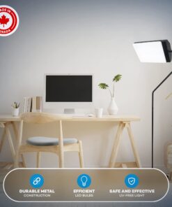 Northern Light Technologies Flamingo 10,000 Lux Bright Light Therapy Floor Lamp, Black, 4 Foot 20 717IIH5AsJL