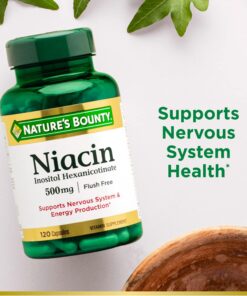 Nature's Bounty Niacin 500mg Flush Free, Cellular Energy Support, Supports Nervous System Health, 120 Capsules Unflavored 120 Count (Pack of 1) 10 717IfqYM wL