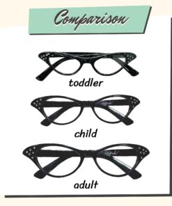 Hip Hop 50's Shop Cat Eye Rhinestone Glasses for Women 50s Retro Fashion Costume Party Black Clear 26 717IgeBGJZL