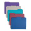 Smead Colored File Folder, 1/3-Cut Tab, Letter Size, Assorted Jewel Tone Colors, 100 per Box (11948) 1 Unit 45 717IlvNmlL