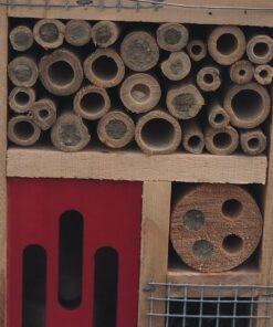 Niteangel Natural Wooden Insect Hotel, Garden Insect House for Ladybugs, lacewings, Butterfly, Bee, Bug 10 x 6 x 3.4 inch Red 41 717JQu2w3ZL