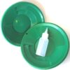 Lot of 2-12" Green Gold Pans w/Bottle Snuffer-Panning Kit-Prospecting-Mining