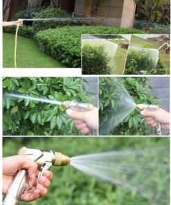 ESOW Garden Hose Nozzle, 100% Heavy Duty Metal Spray Gun with Full Brass Nozzle, 4 Watering Patterns Watering Nozzle- High Pressure Pistol Grip Sprayer for Watering Plants, Car Wash and Showering Dog Bullet Modelling Silver 21 717Jrq6bDVL