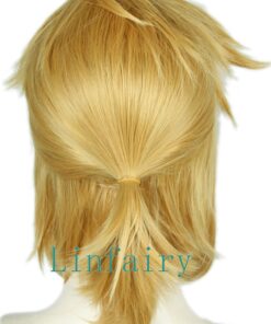 Linfairy Short Blonde Wig Halloween Cosplay Wig For Men Braid with 2 Elf Ear 36 717K8NxhnkL